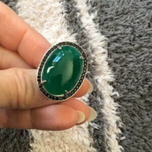 Colleen Lopez Silver spinel ring size 8